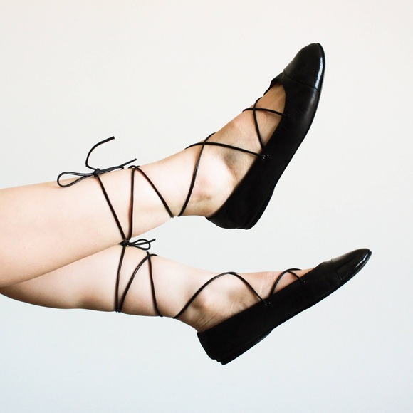 Authentic Vintage Rare Chanel lace up ballerina flats - Picture 1 of 5